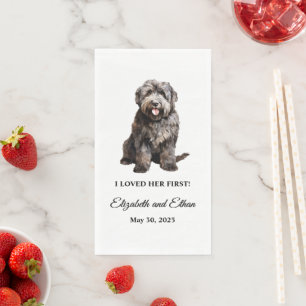 Bouvier des Flandres Hund Foto Hochzeit Serviette