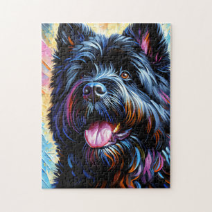 Bouvier des Flandres Hundeporträt Acrylkunst Puzzle