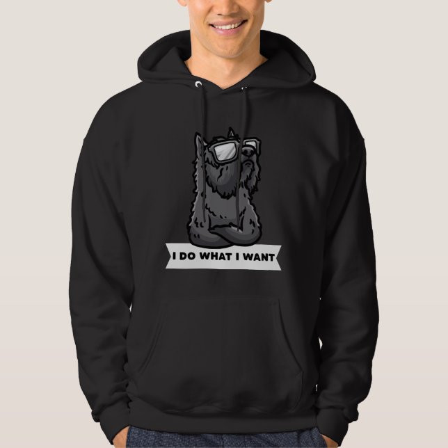 Bouvier des Flandres Ich tue, was ich Stubborn Hun Hoodie (Vorderseite)