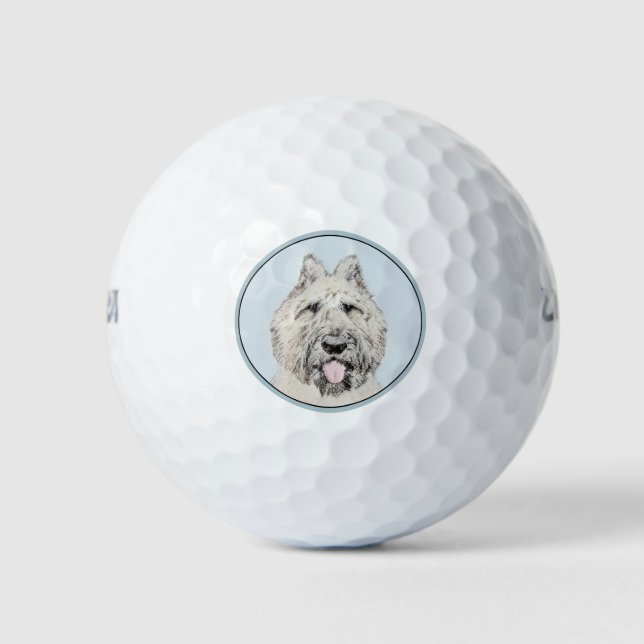 Bouvier des Flandres Painting - Original Dog Art Golfball (Vorderseite)