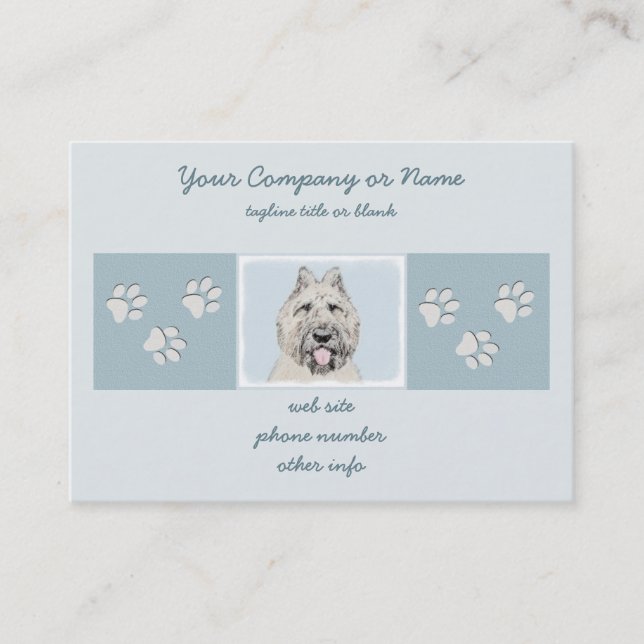 Bouvier des Flandres Painting - Original Dog Art Visitenkarte (Vorderseite)