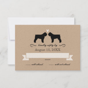 Bouvier des Flandres Silhouetten Wedding RSVP Karte