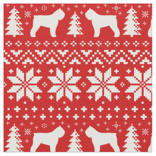 Bouvier des Flandres Silhouetten Weihnachtsfeierta Stoff