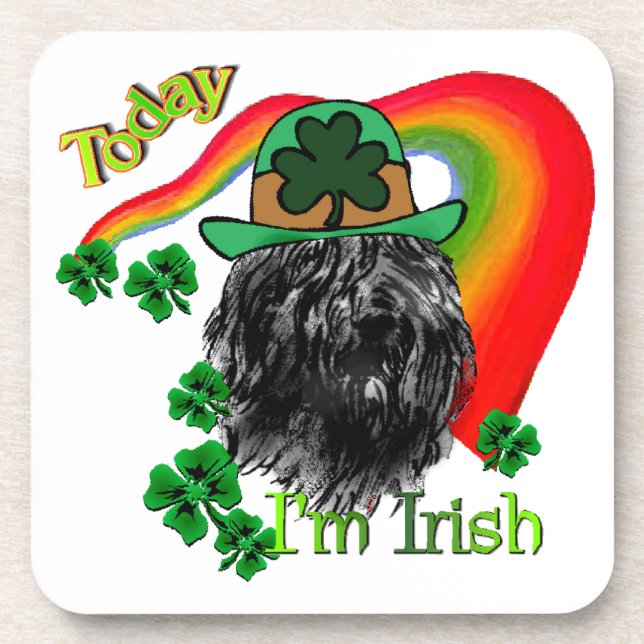 Bouvier des Flandres St Patricks Getränkeuntersetzer (Vorderseite)