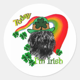 Bouvier des Flandres St Patricks Runder Aufkleber