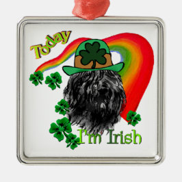 Bouvier des Flandres St Patricks Silbernes Ornament