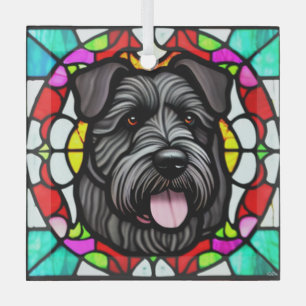 Bouvier des Flandres "Stainted Glass" Ornament Aus Glas