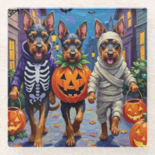 Bouvier des Flandres Trick-or-Treating Halloween Glasuntersetzer