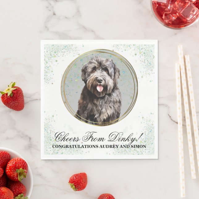 Bouvier des Flandres Wedding Napkins mit Foto Serviette (Beispiel)