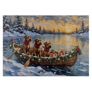 Bouvier des Flandres Weihnachtsboot-Feiertag Schneidebrett