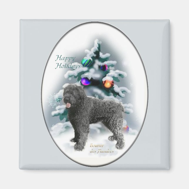 Bouvier des Flandres Weihnachtsgeschenke Magnet (Vorne)