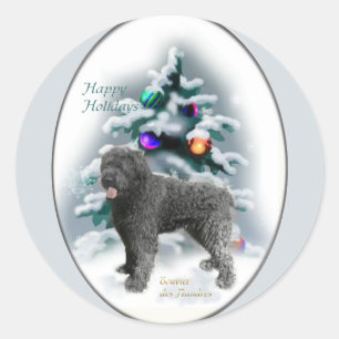 Bouvier des Flandres Weihnachtsgeschenke Runder Aufkleber