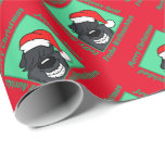 Bouvier Weihnachten Geschenkpapier<br><div class="desc">Witziger Bouvier des Flandres Kopf mit Weihnachtsgrüßen</div>