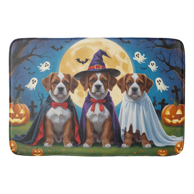 Bouviers Des Flandres Dogs Pumpkin Halloween Funny Badematte (Vorderseite)