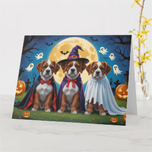 Bouviers Des Flandres Dogs Pumpkin Halloween Funny Karte