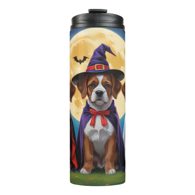 Bouviers Des Flandres Dogs Pumpkin Halloween Funny Thermosbecher (Vorderseite)
