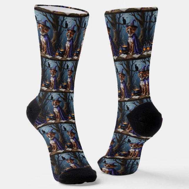 Bouviers des Flandres Whimsical Halloween Malerei Socken (Gewinkelt)