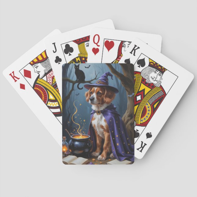 Bouviers des Flandres Whimsical Halloween Malerei Spielkarten (Rückseite)