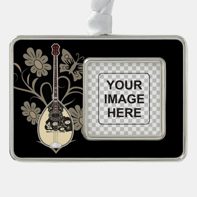 Bouzouki Rahmen-Ornament Silber (Vorderseite)