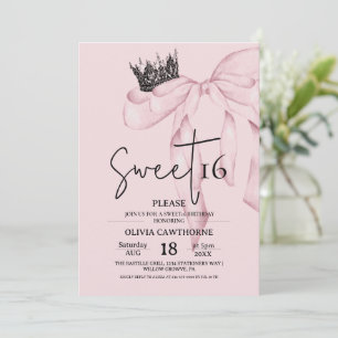 Bow 16. Geburtstag ⎮Modern Pink Sweet 16 Einladung
