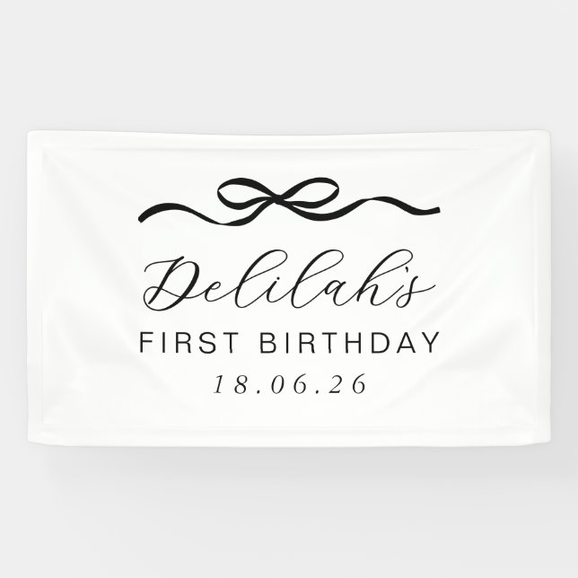 Bow 1. Geburtstag Banner (Horizontal)
