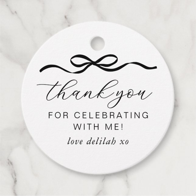 Bow 1. Geburtstag Geschenkanhänger (Vorderseite)