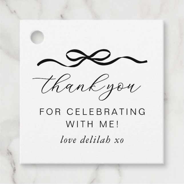 Bow 1. Geburtstag Geschenkanhänger (Vorderseite)