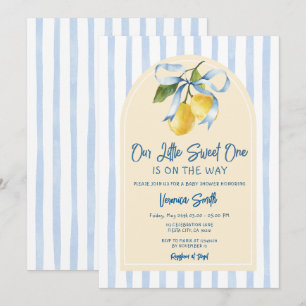 Bow A Sweet Little One Zitrus-Limonen-Baby-Party Einladung