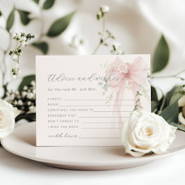 Bow Advice and wishes for the Bride card