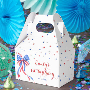 Bow Amerikanisches 4. Juli Thema Geburtstagsgesche Geschenkschachtel