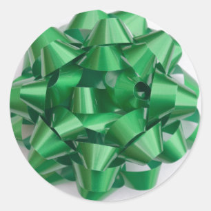 Bow-Aufkleber in grün Runder Aufkleber