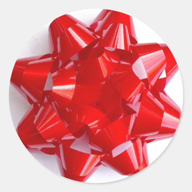 Bow-Aufkleber rot Runder Aufkleber (Vorderseite)