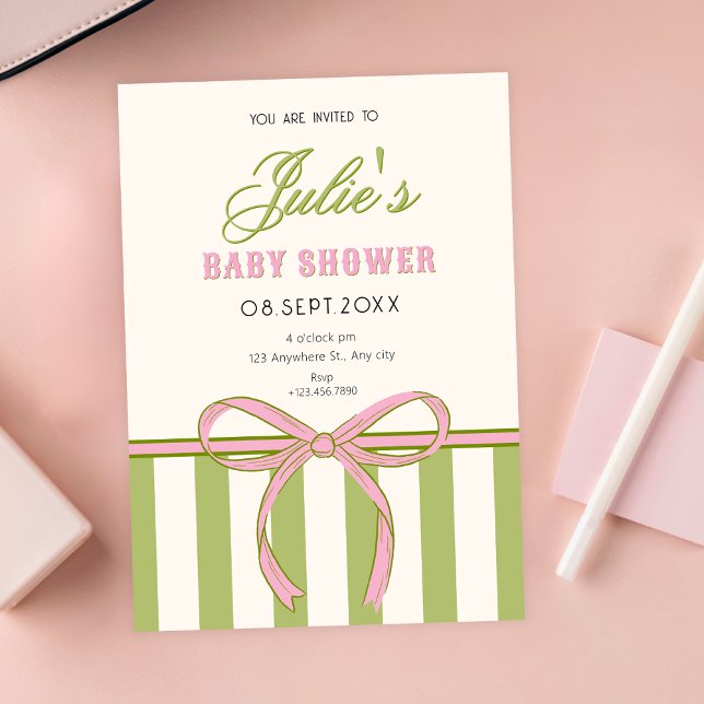 Bow-Baby-Empfangsfeier Einladung (Von Creator hochgeladen)