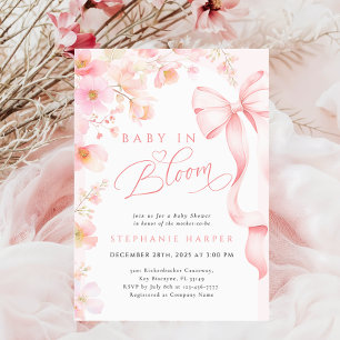 Bow Baby in Bloom Baby Dusche Einladung