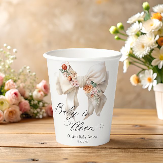 Bow Baby in Bloom Baby Dusche Pappbecher (Von Creator hochgeladen)