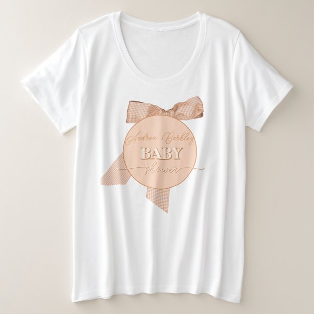 Bow Baby Shower Große Größe T-Shirt (Design vorne)
