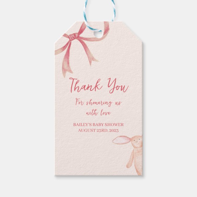 Bow Baby Showfavor/Geschenk-Tag Geschenkanhänger (Vorderseite)