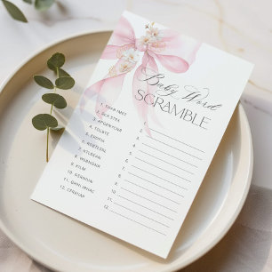Bow Baby word Scramble Floral Baby Duschgame