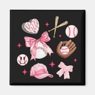 Bow Baseball Mama Rosa Mütter Tag Frauen Mädchen Magnet