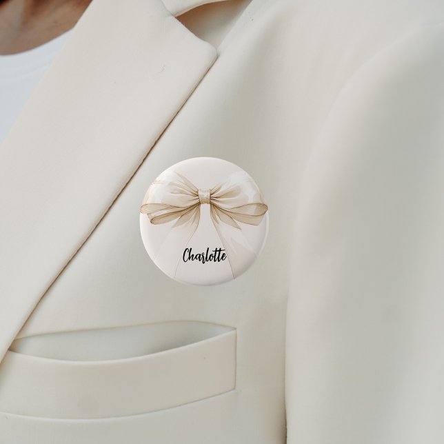Bow-beige-Creme-Etikett Button (Von Creator hochgeladen)