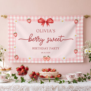 Bow Berry Süßes Mädchen Geburtstag Banner