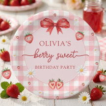 Bow Berry Süßes Mädchen Geburtstag Papier Teller