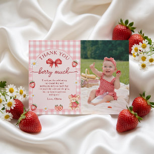Bow Berry Sweet One Mädchen 1. Geburtstagseinladun Einladung