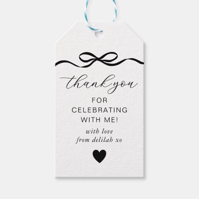 Bow Birthday Geschenkanhänger (Vorderseite)