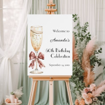 Bow Blasen Sekt Geburtstagsfeier willkommen