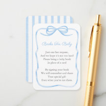 Bow Blau und Weiß bringen eine Babydusche zum Büch