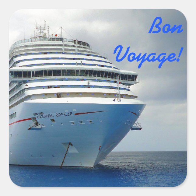 Bow Bon Voyage auferlegen Quadratischer Aufkleber (Vorderseite)