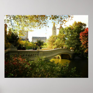 Bow Bridge im Herbst, Central Park, NYC, alle Größ Poster