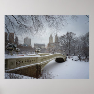 Bow Bridge im Winter, Central Park, NYC, alle Größ Poster