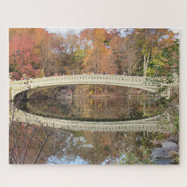 Bow Bridge Landschaftlich Reflektion Herbst Zentra Puzzle